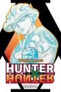 Text: "YOSHIHIRO TOGASHI" "HUNTER X HUNTER" "22-23-24". Illustration eines ernsten Charakters mit Hut und Erdkugel.