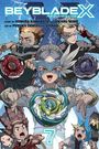 „BEYBLADE X“, Story von Homura Kawamoto und Hikaru Muno, Art von Posuka Demizu und ZIONAO. Fünf Charaktere mit Beyblades.