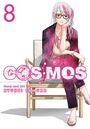 Zahl 8; COSMOS; Story and Art by Ryuhei Tamura. Eine Person mit Brille, weiß-pinkem Haar und Anzug mit Weltraummuster.