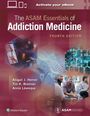 Text: "The ASAM Essentials of Addiction Medicine, Fourth Edition", Autoren: "Abigail J. Herron, Tim K. Brennan, Annie Lévesque". Bild von vier Personen in einer Besprechung.