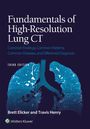 „Fundamentals of High-Resolution Lung CT“, drittes Edition. Bild einer CT-Lunge in Blau. Autoren: Brett Elicker und Travis Henry.