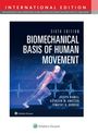 Text: "International Edition", "Sixth Edition", "Biomechanical Basis of Human Movement", Autoren. Illustration: Laufende Skelettfigur.