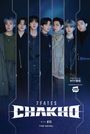 "7Fates: Chakho with BTS. Created by HYBE. Coproduced by Webtoon. Sieben Männer in dunkler, moderner Kleidung."