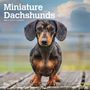 Browntrout: Miniature Dachshunds 2025 12 X 24 Inch Monthly Square Wall Calendar Plastic-Free, KAL