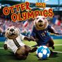 Browntrout: Otter Olympics 2025 12 X 24 Inch Monthly Square Wall Calendar Plastic-Free, KAL