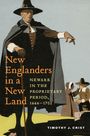 Text: "New Englanders in a New Land: Newark in the Proprietary Period, 1666–1702. Timothy J. Crist." Illustration: Ein Puritaner zeigt auf Pioniere.