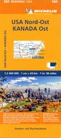 : Michelin Regionalkarte USA Nordost, Kanada Ost 1 : 2 400 000, KRT
