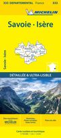 Oben: "333 DEPARTEMENTAL France 333 MICHELIN". Unten: "Savoie · Isère", Karte der Region, Berge im Hintergrund.