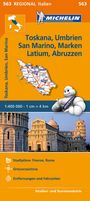 : Michelin Toskana, Umbrien, San Marino, Marken, Latium, Abruzzen. Straßen- und Tourismuskarte 1:400.000, KRT