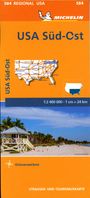 : Michelin USA Süd-Ost. Straßen- und Tourismuskarte 1:2.400.000, KRT