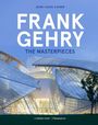 Text: "JEAN-LOUIS COHEN", "FRANK GEHRY", "THE MASTERPIECES". Moderne Architektur mit geschwungenen, metallischen Formen.
