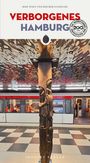 "Verborgene Hamburg", "Jonglez Verlag". Eine hölzerne Skulptur vor einer U-Bahn mit gemustertem Deckendekor.