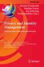 : Privacy and Identity Management. Between Data Protection and Security, Buch