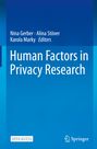 : Human Factors in Privacy Research, Buch