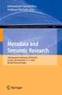 : Metadata and Semantic Research, Buch