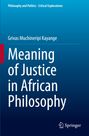 Grivas Muchineripi Kayange: Meaning of Justice in African Philosophy, Buch