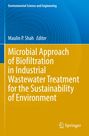 Titel: "Microbial Approach of Biofiltration in Industrial Wastewater Treatment for the Sustainability of Environment". Autor: Maulin P. Shah. Oben einblauer Hintergrund mit konzentrischen Kreisen. Unten gelbes Rechteck. Springer-Logo unten rechts.