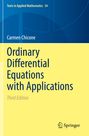 "Ordinary Differential Equations with Applications, Third Edition" von Carmen Chicone. Blau-gelbe Titelseite, Springer-Logo unten.