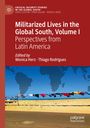 Titel: "Militarized Lives in the Global South, Volume I: Perspectives from Latin America". Oben rote Fläche, unten Wäscheleine.
