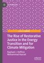 Text: "The Rise of Restorative Justice in the Energy Transition and for Climate Mitigation" von Raphael J. Heffron, Mohammad Hazrati. Grafikmuster in Lila.