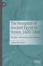Titel: "The Reception of Ancient Egypt in Venice, 1400–1800". Autor: Sabine Herrmann. Abstraktes, blau-graues Muster im Hintergrund.