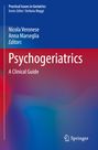 "Psychogeriatrics: A Clinical Guide" in weißen Buchstaben auf blau-rotem Hintergrund, Verlag Springer-Logo unten.