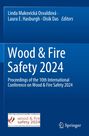 "Wood & Fire Safety 2024" Konferenztexte. Oben Herausgebernamen. Unten links ein Konferenz-Logo, rechts ein Springer-Logo.