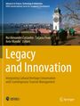 Oben: "Advances in Science, Technology & Innovation". Mitte: "Legacy and Innovation". Stadtansicht mit Turm.