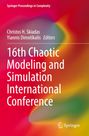 Buchtitel: "16th Chaotic Modeling and Simulation International Conference". Farbige abstrakte Hintergrundgestaltung.