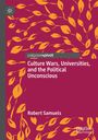 "Culture Wars, Universities, and the Political Unconscious" von Robert Samuels, Blätter-Motiv in Orange auf Rot.