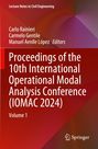 "Proceedings of the 10th International Operational Modal Analysis Conference (IOMAC 2024), Volume 1." Bunte abstrakte Grafik.