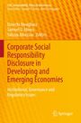 Buchtitel: "Corporate Social Responsibility Disclosure in Developing and Emerging Economies". Gelber Hintergrund.