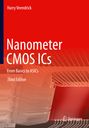 "Nanometer CMOS ICs: From Basics to ASICs, Third Edition" von Harry Veendrick. Springer-Logo. Abstraktes Schema in Rot.