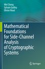 **Mathematical Foundations for Side-Channel Analysis of Cryptographic Systems** steht auf einem abstrakten, wellenförmigen Hintergrund. Oben sind drei Autoren genannt. Unten rechts ein Verlagslogo.