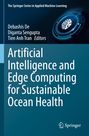 Buchtitel: "Artificial Intelligence and Edge Computing for Sustainable Ocean Health". Blaue Illustration mit Gehirn-Symbol.