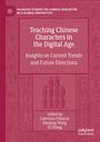 „Teaching Chinese Characters in the Digital Age“; rote Hintergrundgrafik mit traditionellen Mustern; Palgrave Macmillan Logo.