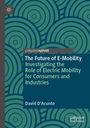 "The Future of E-Mobility: Investigating the Role of Electric Mobility for Consumers and Industries," David D’Acunto. Graues und türkises Kreismuster, links ein Logo.