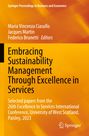 Cover eines Buchs mit gelbem Hintergrund, Titel: "Embracing Sustainability Management Through Excellence in Services". Herausgeber sind Maria Vincenza Ciasullo, Jacques Martin, Federico Brunetti, Springer-Logo unten.