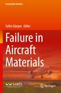 "Failure in Aircraft Materials" in Weiß auf rotem Hintergrund. Illustration: Flugzeug fliegt über Landebahn.