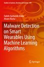 Titel: "Malware Detection on Smart Wearables Using Machine Learning Algorithms". Rote Zahnräder im Hintergrund.