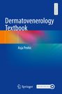 Text: "Dermatovenerology Textbook, Asja Prohic." Blaue Farbverläufe mit geometrischen, bunten Mustern und Logos unten.