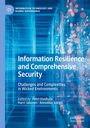 Information Resilience and Comprehensive Security. Digitales Netzwerk in Blau mit Lichtpunkten, Logo oben links.