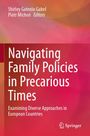 Titel: "Navigating Family Policies in Precarious Times". Autoren: Shirley Gatenio Gabel, Piotr Michoń. Hintergrund: Farbverlauf.