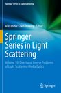"Springer Series in Light Scattering, Volume 10" in weiß auf blauem Hintergrund mit leuchtenden Farbstrahlen.