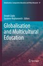 „Globalisation and Multicultural Education“, Autoren Joseph Zajda, Suzanne Majhanovich. Blau-grüner Hintergrund mit Muster.