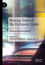 „Making Sense of the European Union: Chinese Representations“, herausgegeben von Richard McMahon und Hongsong Liu. Modernes, abstraktes Design in Blau und Gelb.