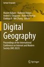 "Digital Geography" steht in großen Buchstaben. Es ist eine Buchabdeckung in Brauntönen mit einem Weltkartenausschnitt.