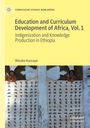 Titel: "Education and Curriculum Development of Africa, Vol. 1". Gelber Hintergrund, Illustration von Engeln und Schrift.