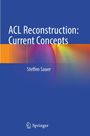 „ACL Reconstruction: Current Concepts, Steffen Sauer“ steht auf blauem Hintergrund, daneben ein farbiges Muster. Springer-Logo unten.