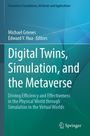"Digital Twins, Simulation, and the Metaverse" steht vor einem abstrakten, blau-grünen Hintergrund mit dem Springer-Logo.
